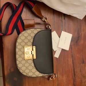 GG Supreme Monogram Medium Padlock ShoulderBag